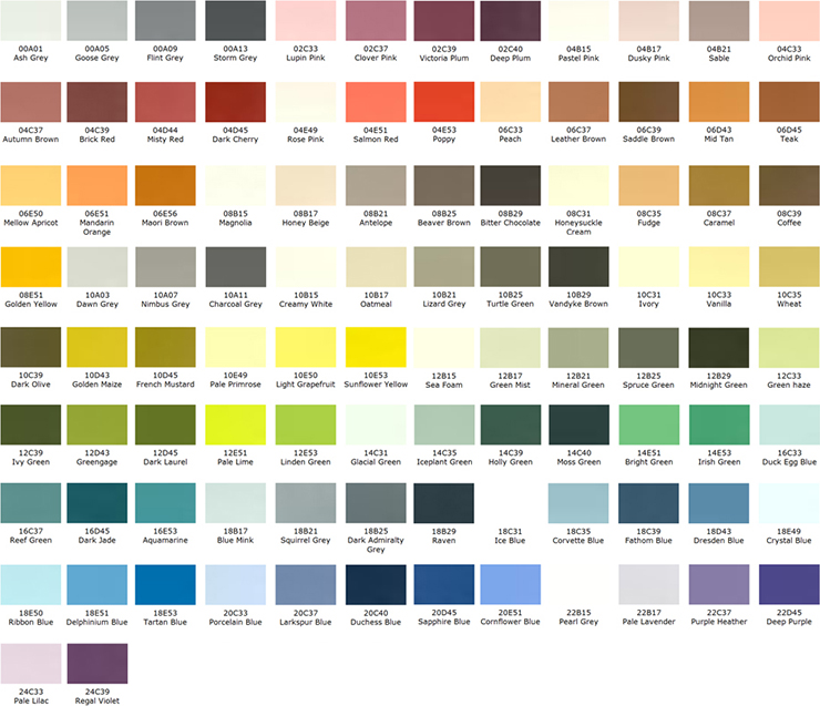 Bs381c Colour Chart